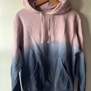 Champion Men's Pink and Gray Ombre Hoodie